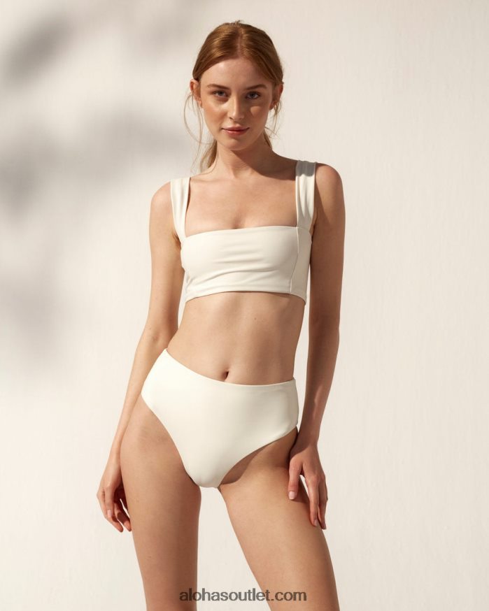 mulheres o pentágono - cueca de biquíni de náilon reciclado branco Alohas 4P88ZX841 marfim