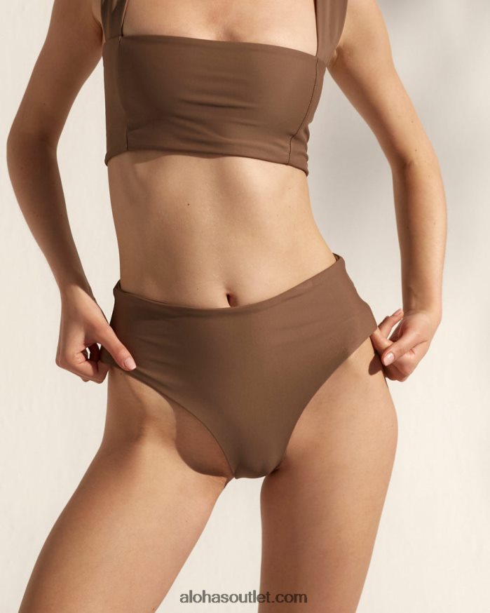 mulheres o pentágono - cueca de biquíni de náilon reciclado marrom Alohas 4P88ZX839 noz-moscada marrom