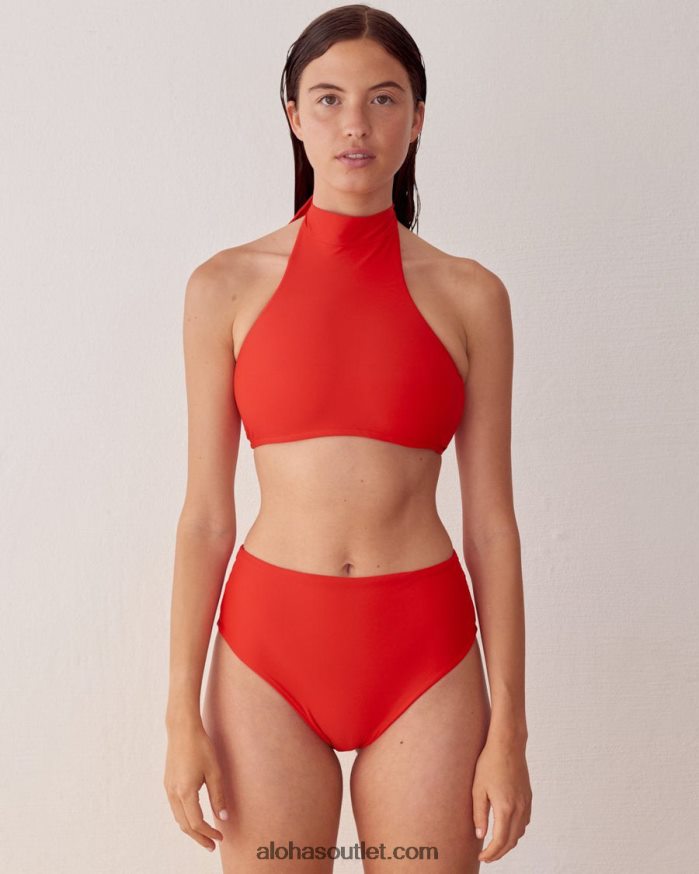 mulheres parte de baixo do biquíni econyl vermelha mais alta Alohas 4P88ZX937 vermelho
