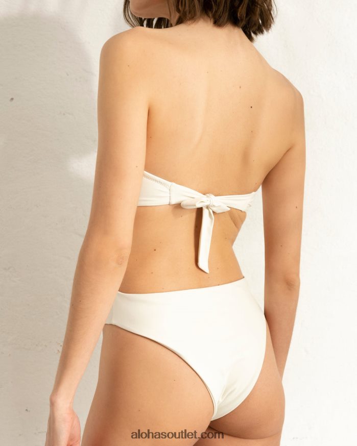 mulheres the cone - maiô branco de nylon reciclado Alohas 4P88ZX956 marfim