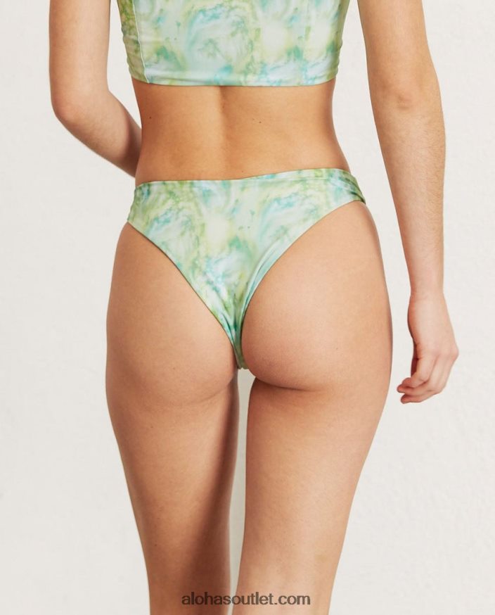 mulheres the kite - cueca de biquíni de nylon reciclado verde Alohas 4P88ZX928 acquarela verde