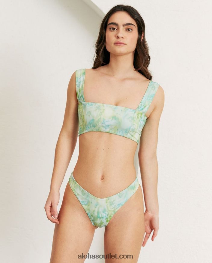 mulheres the kite - cueca de biquíni de nylon reciclado verde Alohas 4P88ZX928 acquarela verde