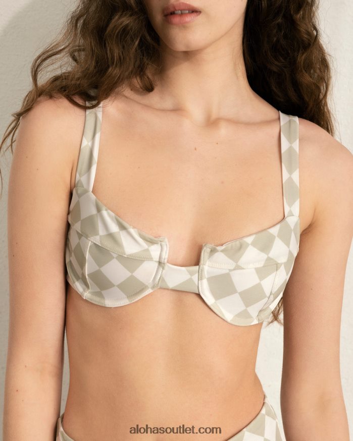 mulheres the loop - top de biquíni de nylon reciclado verde Alohas 4P88ZX825 Scachi aipo verde