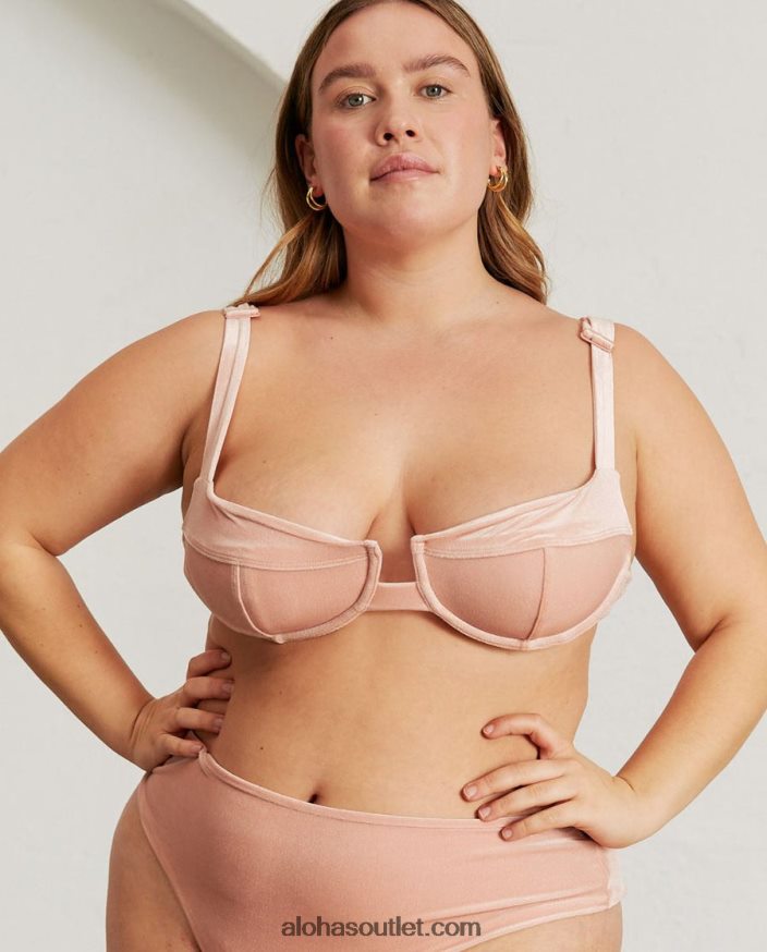 mulheres the loop - top de biquíni de veludo rosa Alohas 4P88ZX824 veludo rosa pálido