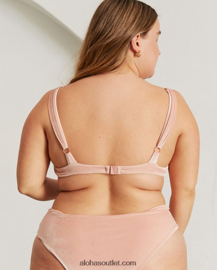mulheres the loop - top de biquíni de veludo rosa Alohas 4P88ZX824 veludo rosa pálido