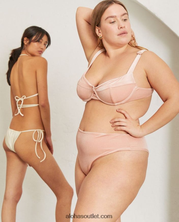 mulheres the loop - top de biquíni de veludo rosa Alohas 4P88ZX824 veludo rosa pálido