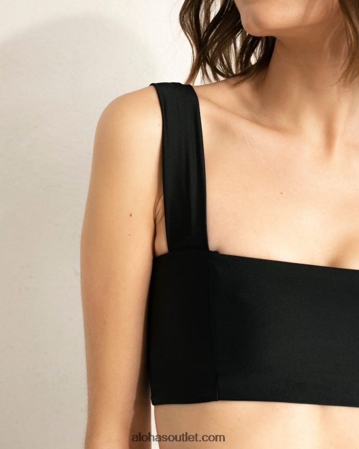 mulheres the square - top de biquíni de nylon reciclado preto Alohas 4P88ZX1011 preto