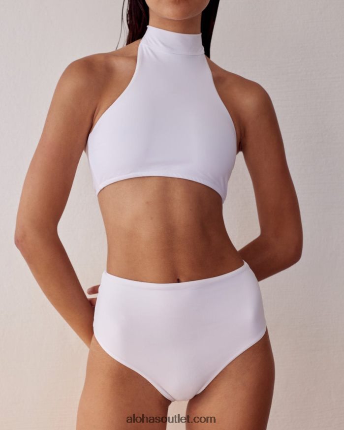 mulheres top de biquíni econyl superior - branco Alohas 4P88ZX931 avorio