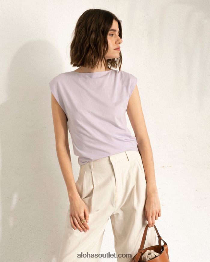mulheres calma - top de algodão roxo Alohas 4P88ZX787 lilás