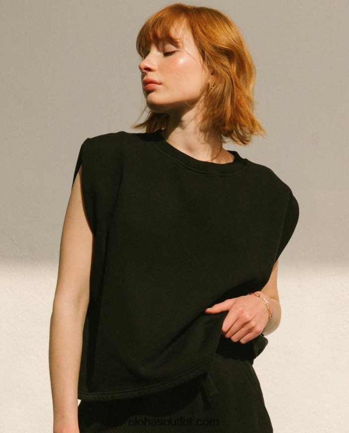 mulheres corretto - top de algodão preto Alohas 4P88ZX767 preto