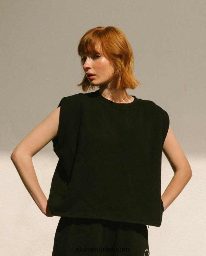 mulheres corretto - top de algodão preto Alohas 4P88ZX767 preto
