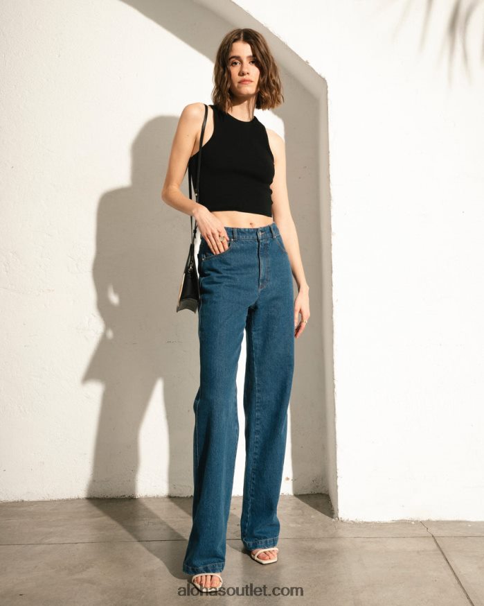 mulheres elevador - top de algodão preto Alohas 4P88ZX853 preto