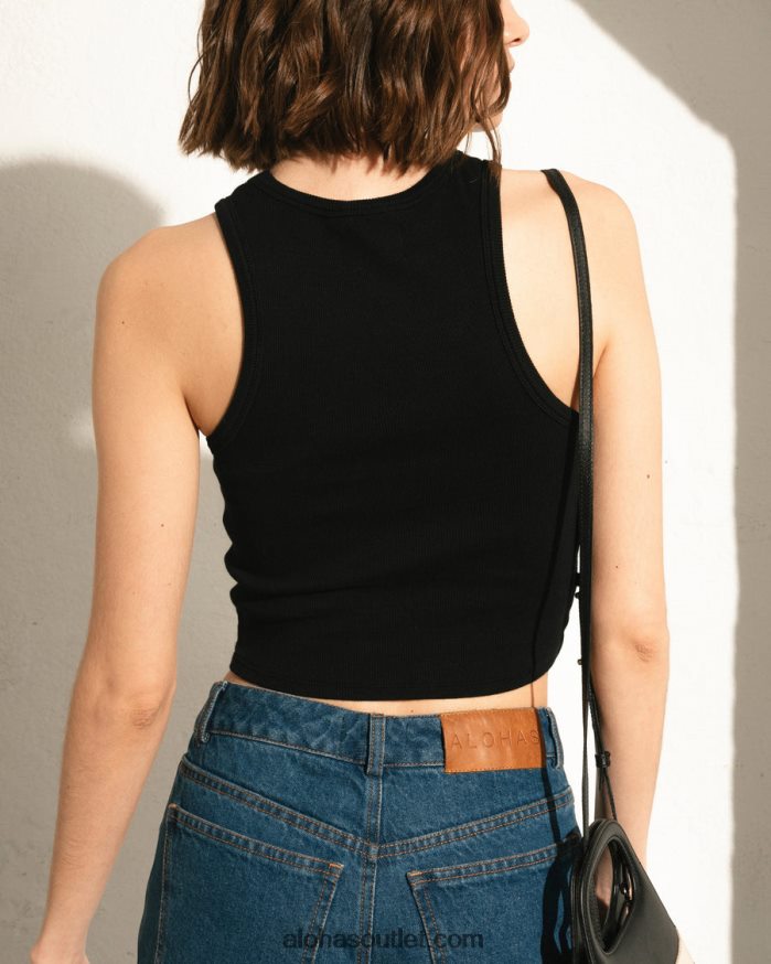 mulheres elevador - top de algodão preto Alohas 4P88ZX853 preto