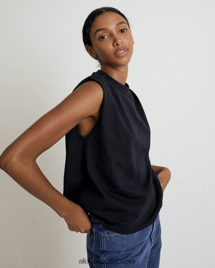 mulheres frio - top de algodão preto Alohas 4P88ZX919 preto