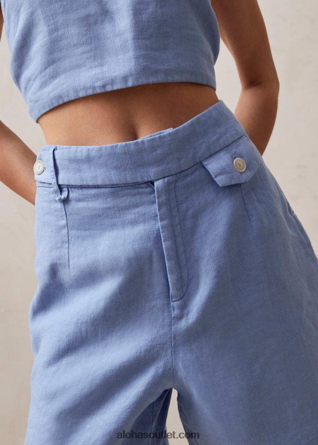 mulheres boa - shorts de linho azul Alohas 4P88ZX628 azul