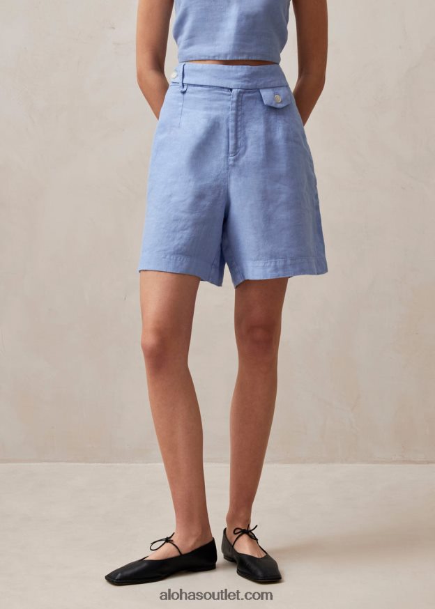 mulheres boa - shorts de linho azul Alohas 4P88ZX628 azul