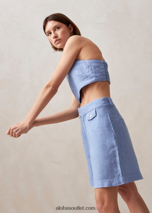 mulheres boa - shorts de linho azul Alohas 4P88ZX628 azul