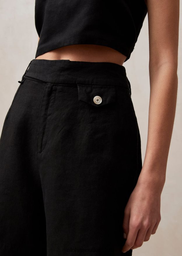 mulheres boa - shorts de linho preto Alohas 4P88ZX629 preto