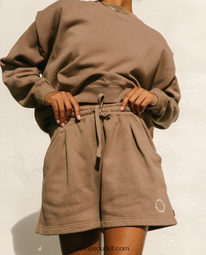 mulheres cappuccino - shorts de algodão marrom Alohas 4P88ZX872 noz-moscada marrom