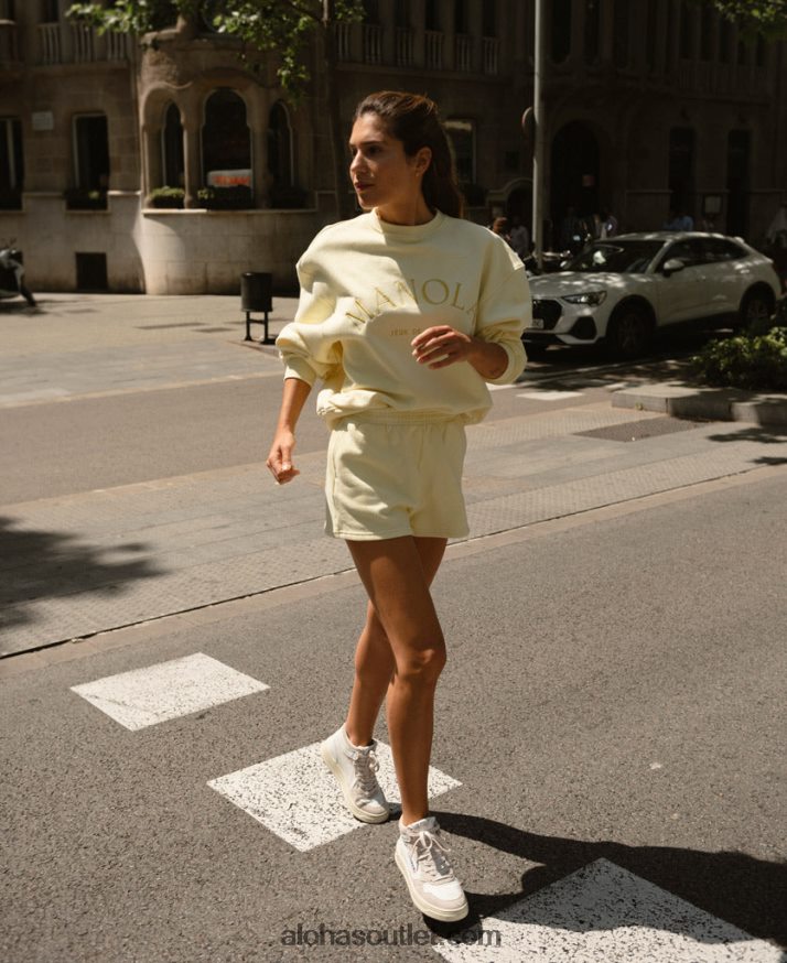 mulheres iconica - shorts de algodão amarelo Alohas 4P88ZX978