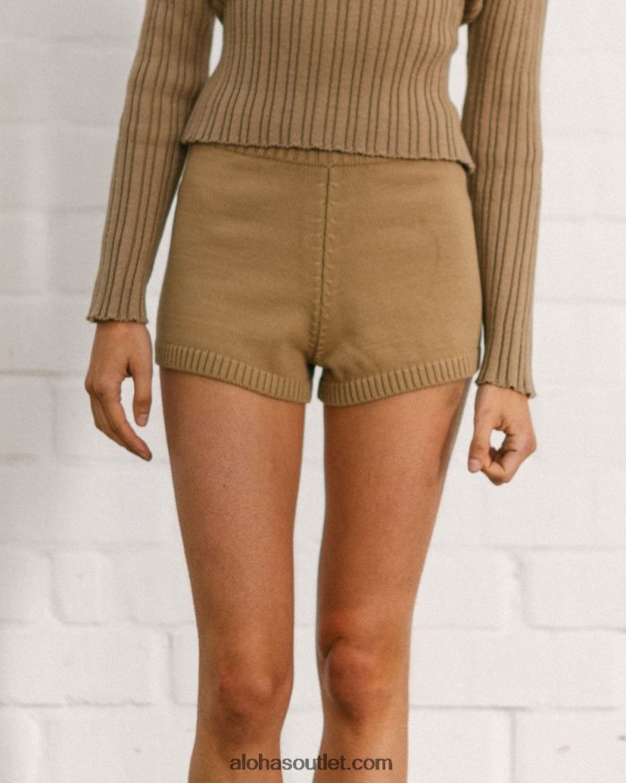 mulheres nice - shorts de malha marrom Alohas 4P88ZX725 camelo