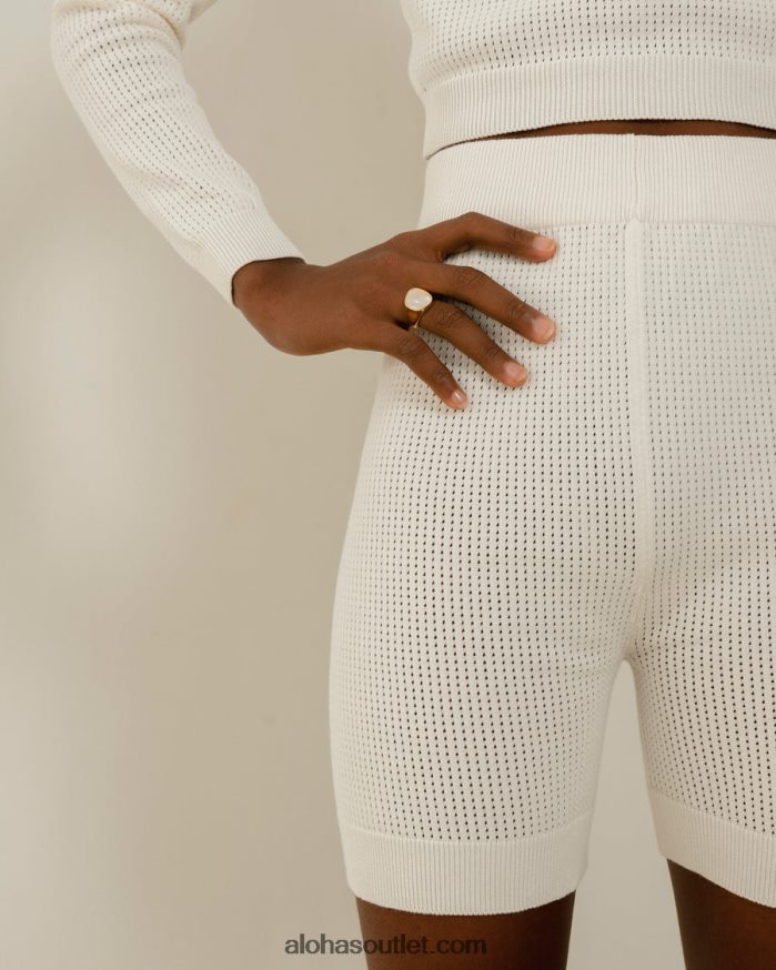 mulheres rookie - shorts de tricô branco Alohas 4P88ZX801 marfim