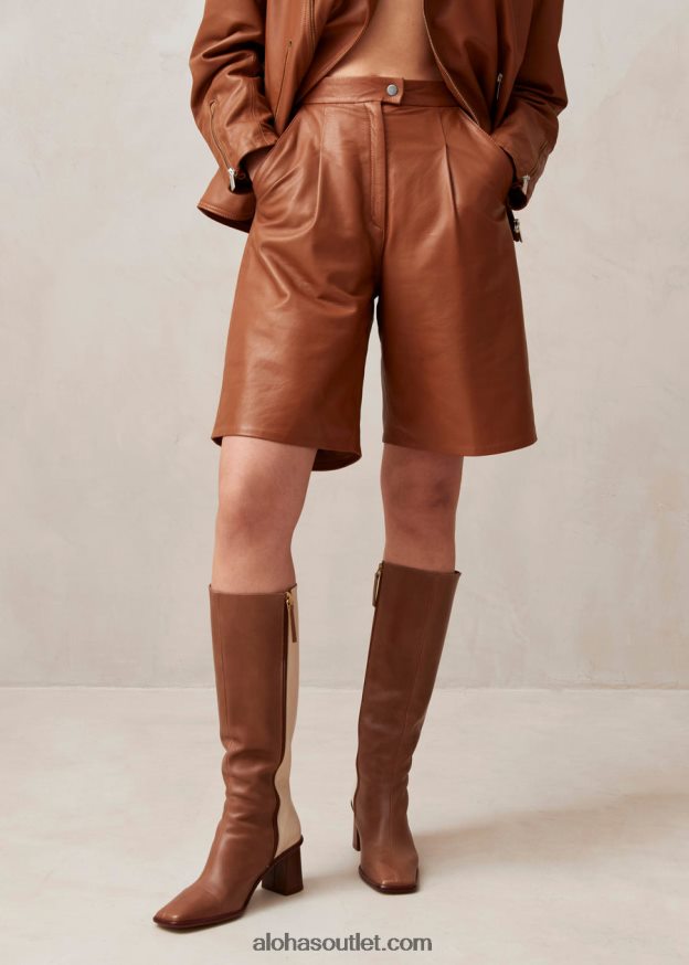 mulheres toulouse - shorts de couro marrom Alohas 4P88ZX1021 camelo
