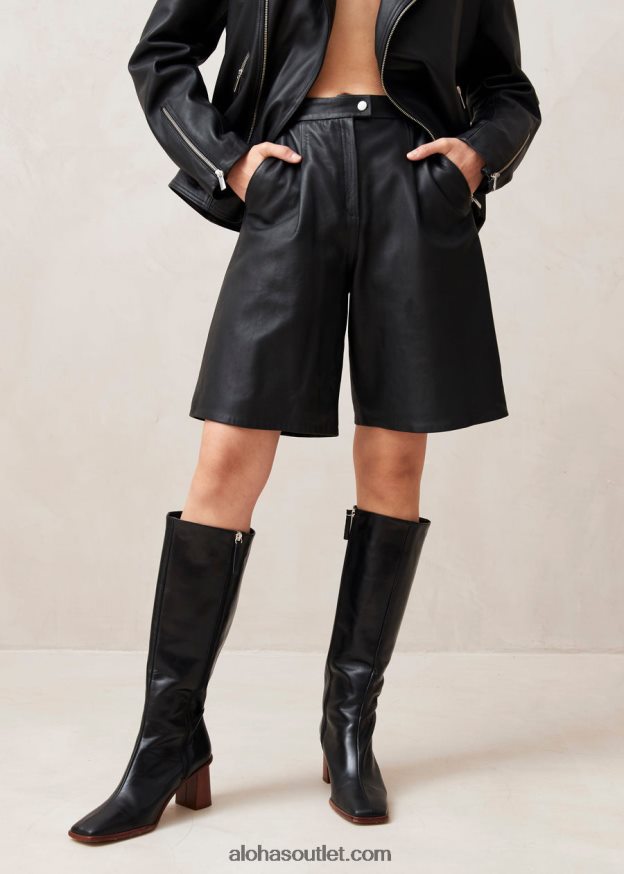 mulheres toulouse - shorts de couro preto Alohas 4P88ZX1020 preto