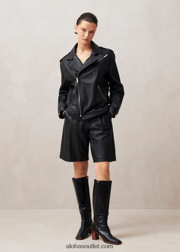 mulheres toulouse - shorts de couro preto Alohas 4P88ZX1020 preto