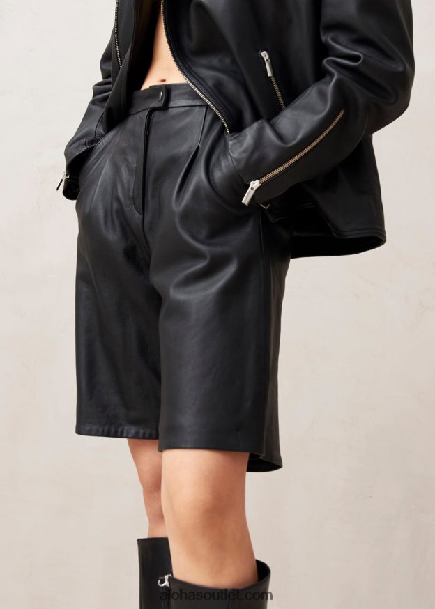 mulheres toulouse - shorts de couro preto Alohas 4P88ZX1020 preto