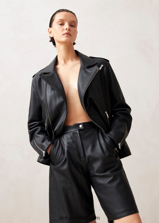mulheres toulouse - shorts de couro preto Alohas 4P88ZX1020 preto
