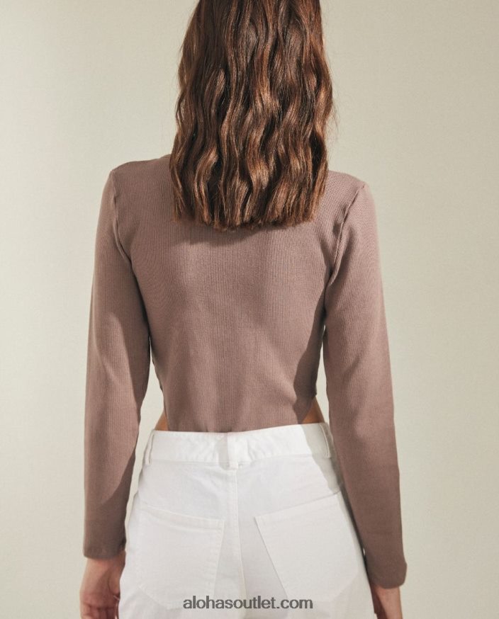 mulheres glace - body de algodão marrom Alohas 4P88ZX836 noz-moscada marrom