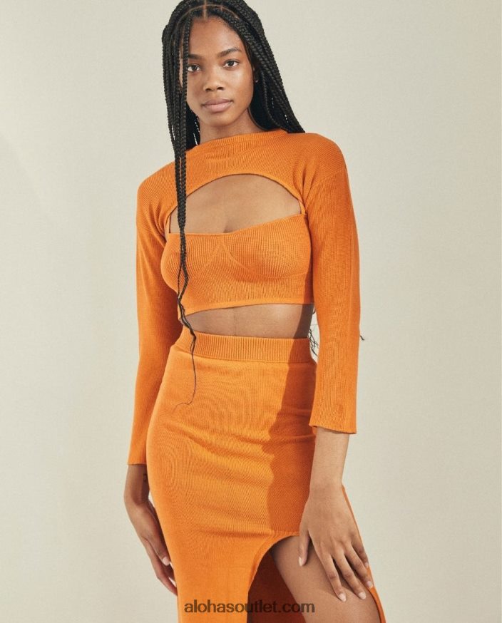 mulheres hustle - blusa de malha laranja Alohas 4P88ZX807 laranja clementina