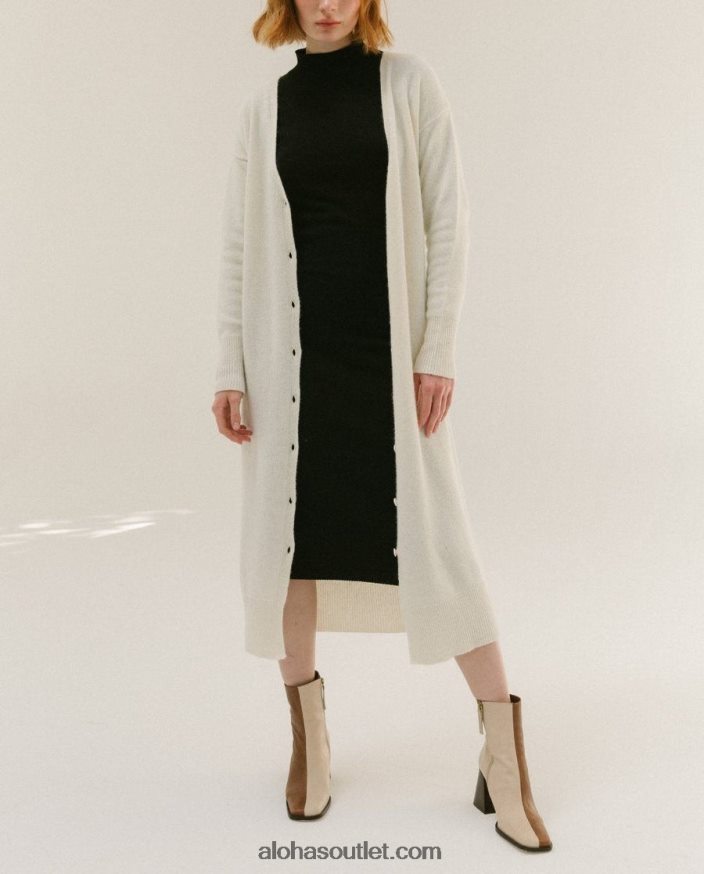 mulheres perseguição - cardigã de tricô branco Alohas 4P88ZX716 marfim