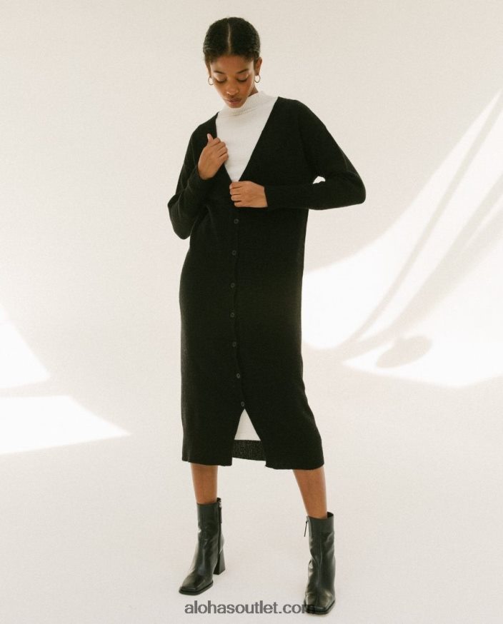 mulheres perseguição - cardigã de tricô preto Alohas 4P88ZX717 preto