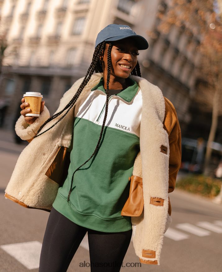 mulheres zip-up - camisola de algodão verde Alohas 4P88ZX984 verde escuro