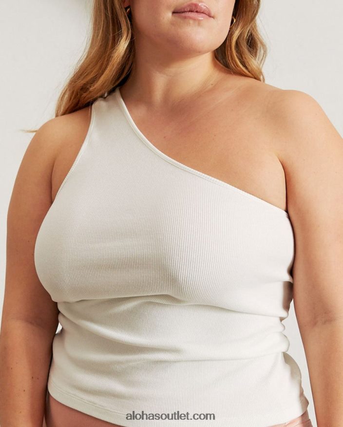 mulheres cortado - top de algodão branco Alohas 4P88ZX847 marfim