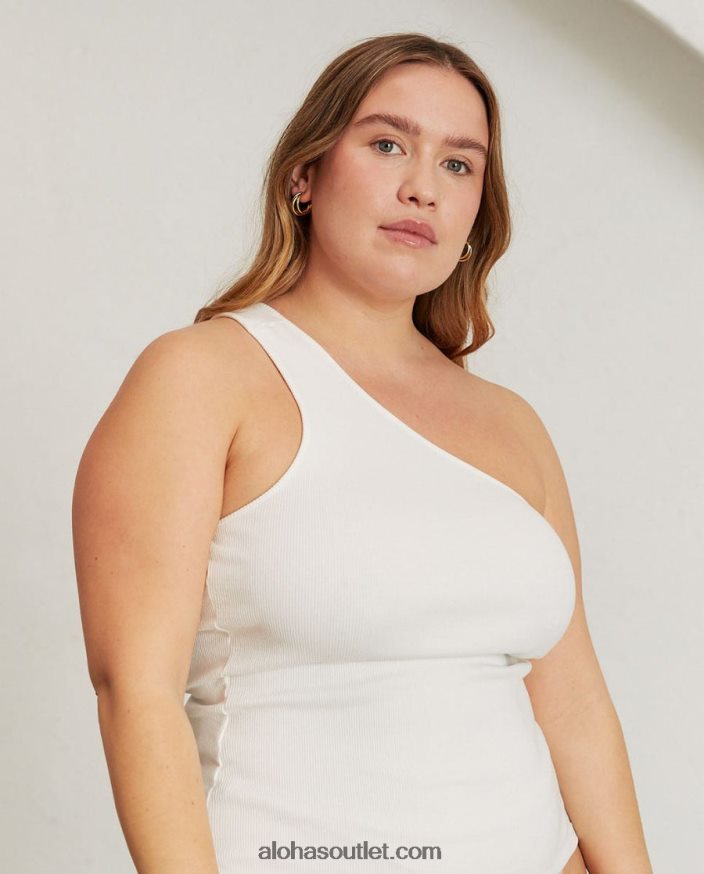 mulheres cortado - top de algodão branco Alohas 4P88ZX847 marfim