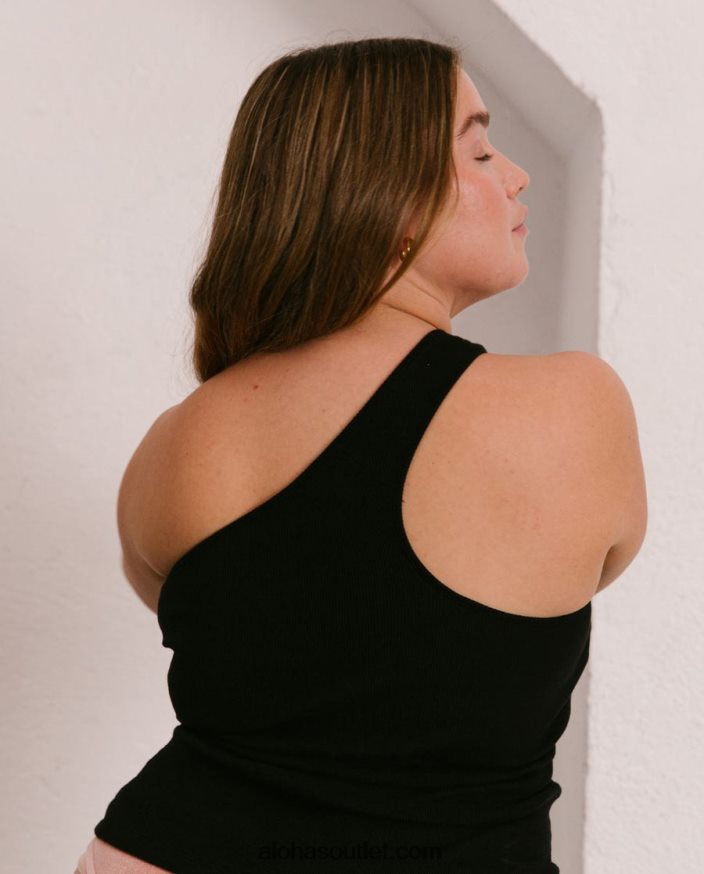 mulheres cortado - top de algodão preto Alohas 4P88ZX848 preto