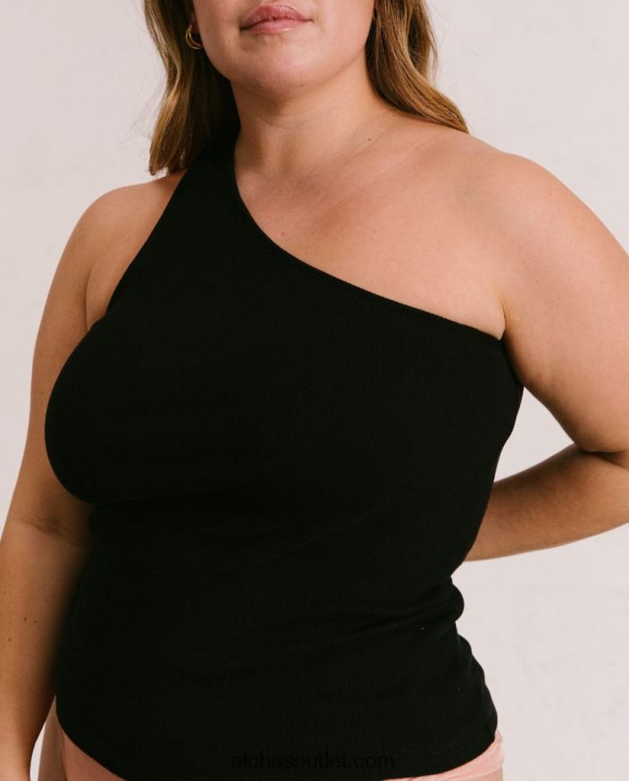 mulheres cortado - top de algodão preto Alohas 4P88ZX848 preto