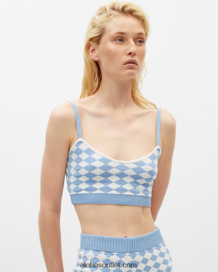 mulheres snug - top de malha azul Alohas 4P88ZX865 jacquard centáurea azul