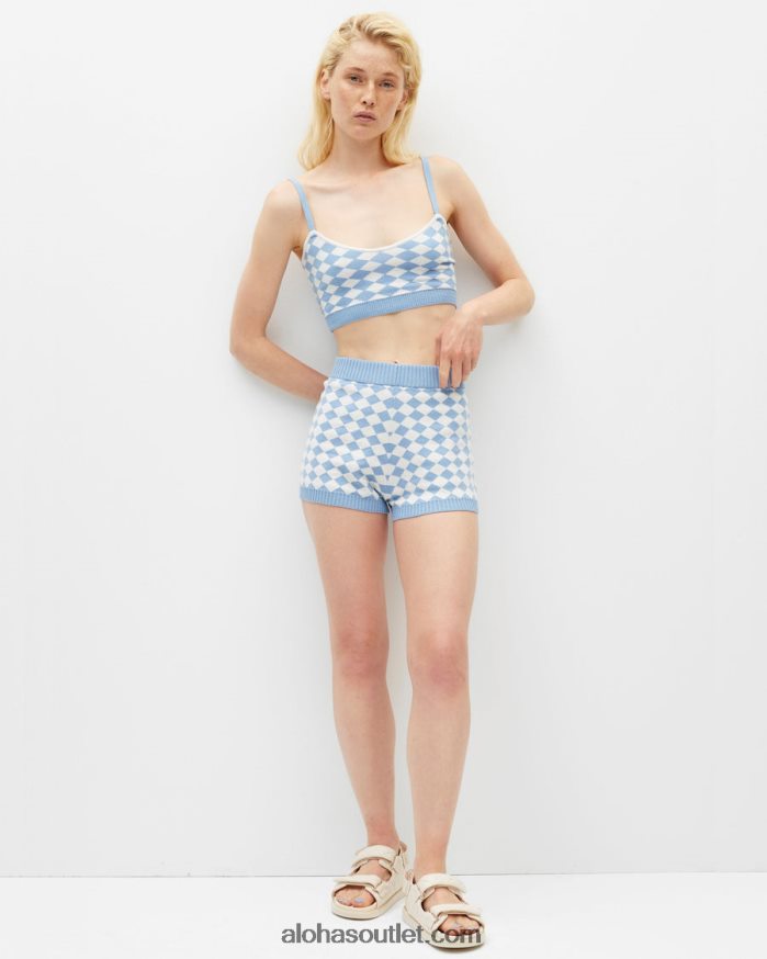 mulheres snug - top de malha azul Alohas 4P88ZX865 jacquard centáurea azul