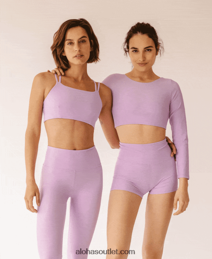 mulheres core crop - top econyl roxo claro Alohas 4P88ZX761