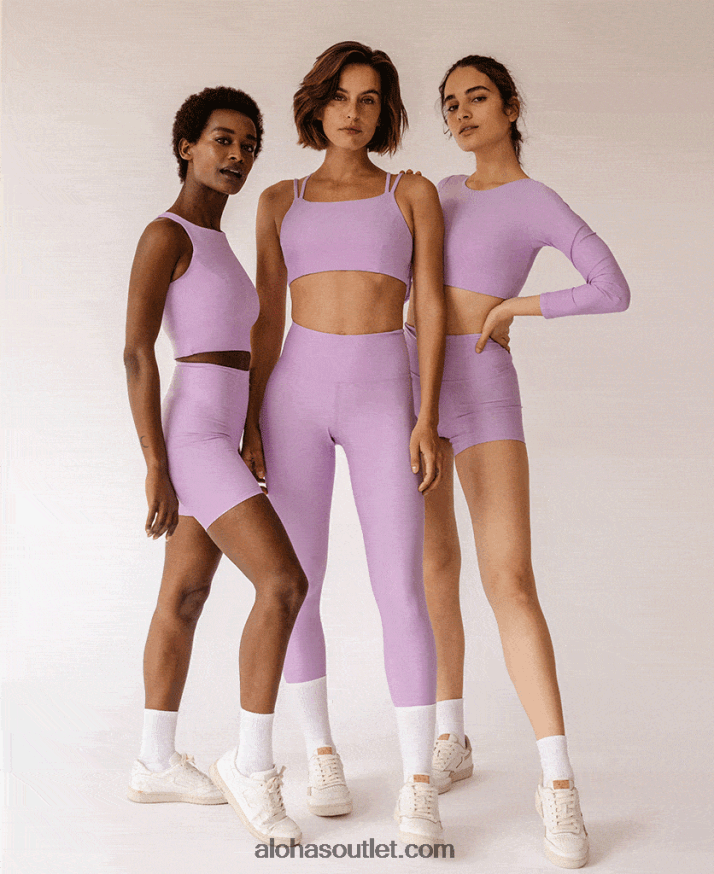 mulheres core crop - top econyl roxo claro Alohas 4P88ZX761