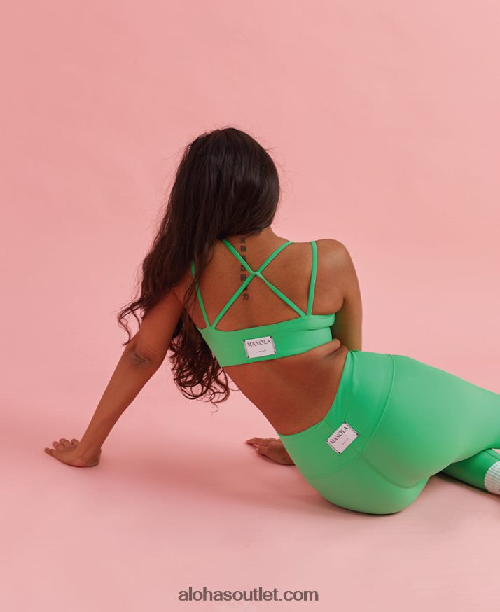 mulheres costas cruzadas - top econyl verde Alohas 4P88ZX657 esmeralda