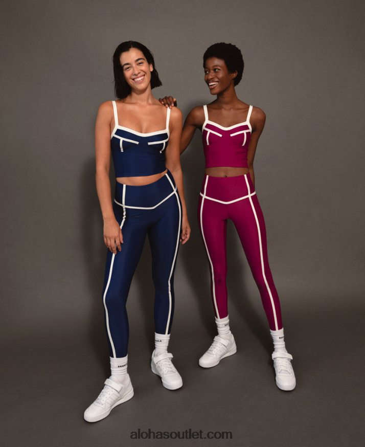 mulheres costela de seta superior - topo azul Alohas 4P88ZX781 Azul marinho