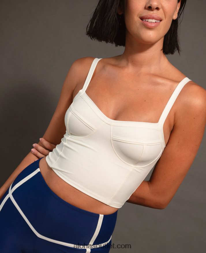 mulheres top arrow rib - mocassins de couro marrom Alohas 4P88ZX782 avorio
