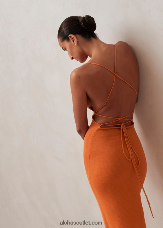 mulheres alça delicada - vestido malha laranja Alohas 4P88ZX603 laranja clementina