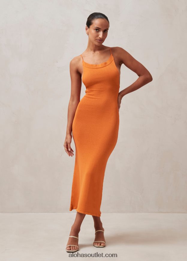 mulheres alça delicada - vestido malha laranja Alohas 4P88ZX603 laranja clementina