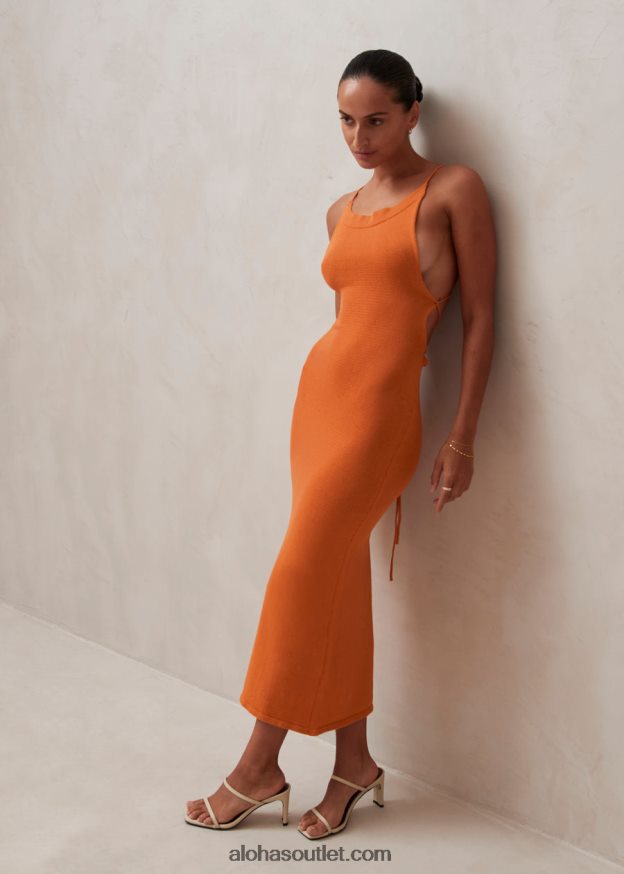 mulheres alça delicada - vestido malha laranja Alohas 4P88ZX603 laranja clementina